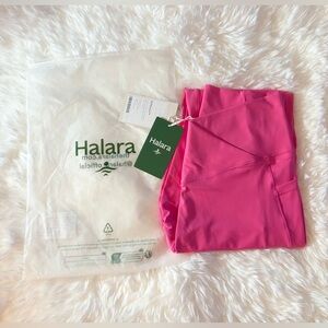 NWT Pink Halara Softly Zero Crossover Pocket Leggings Size Medium